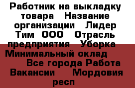 Работник на выкладку товара › Название организации ­ Лидер Тим, ООО › Отрасль предприятия ­ Уборка › Минимальный оклад ­ 28 200 - Все города Работа » Вакансии   . Мордовия респ.